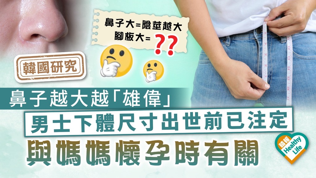 韓國研究︳鼻子越大越「雄偉」 男士下體尺寸出世前已注定 與媽媽懷孕時有關