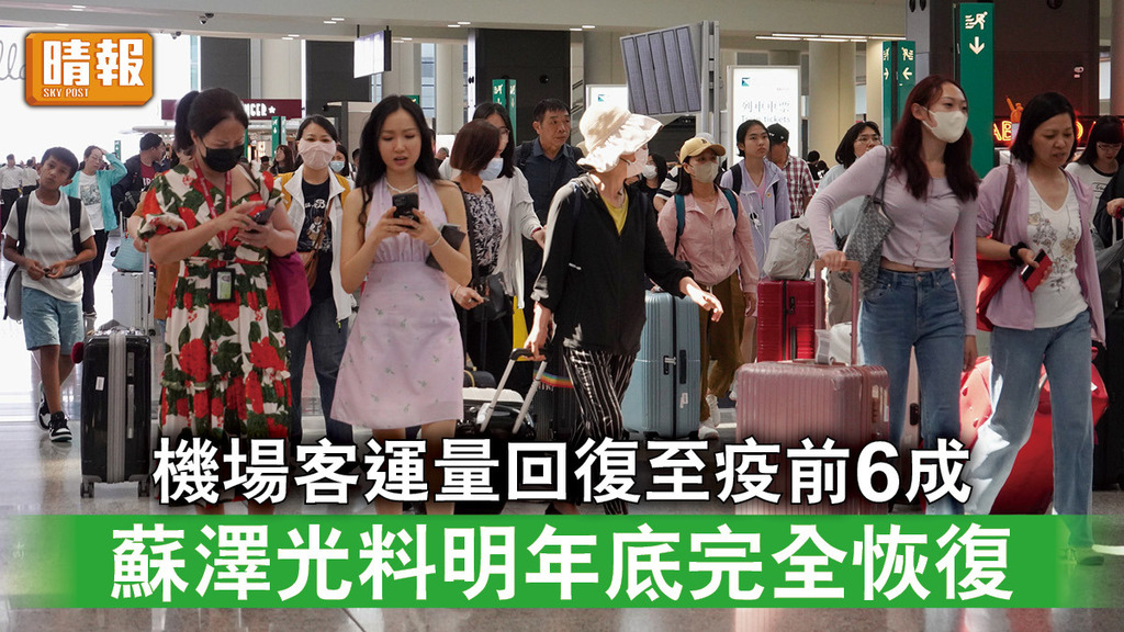 旅遊復常｜機場客運量回復至疫前6成 蘇澤光料明年底完全恢復