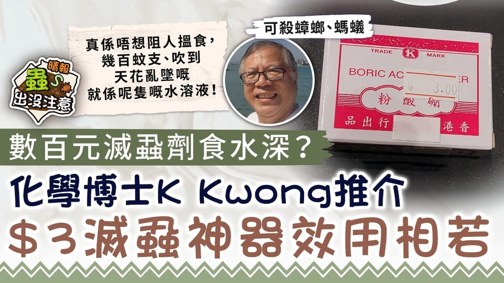 床蝨｜數百元滅蝨劑食水深？ 化學博士K Kwong推介$3滅蝨神器效用相若