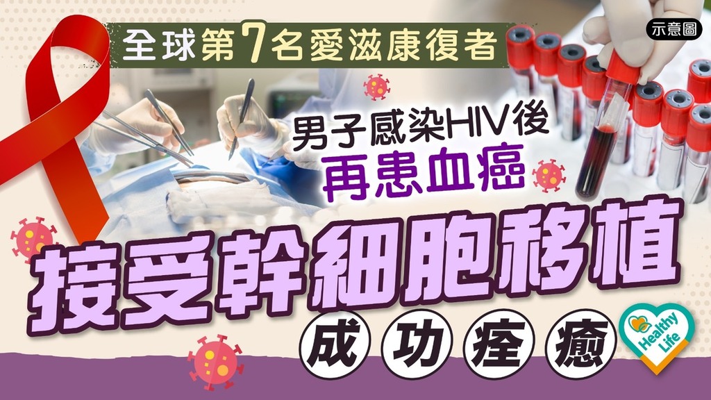 愛滋病曙光｜全球第7名愛滋康復者 男子感染HIV後再患血癌 接受幹細胞移植成功痊癒