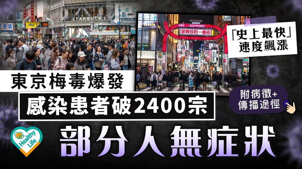 遊日注意｜東京梅毒爆發 感染患者破2400宗 「史上最快」速度飆漲部分人無症狀