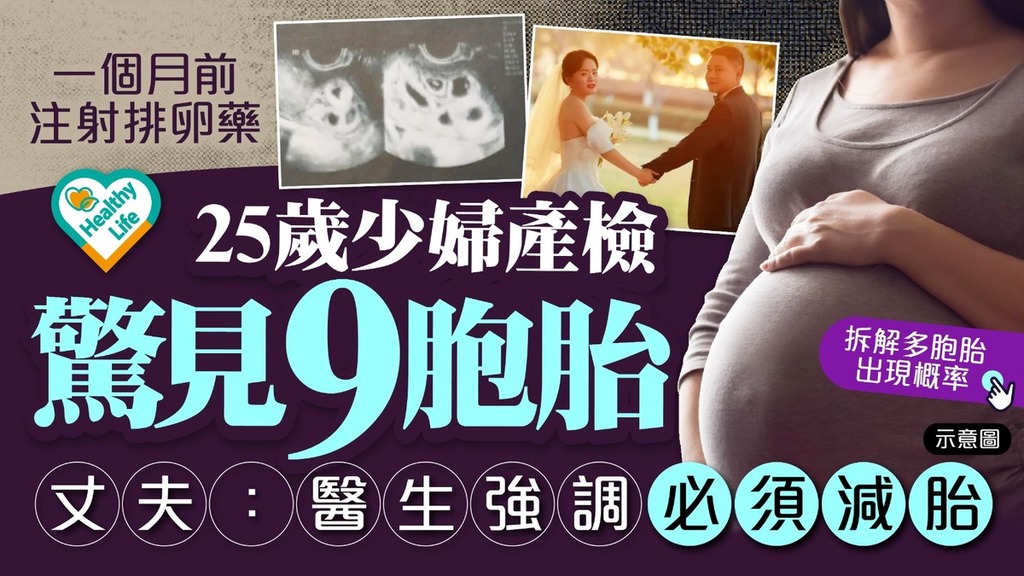 多胞胎｜25歲少婦注射排卵藥產檢驚見9胞胎 丈夫：醫生強調必須減胎