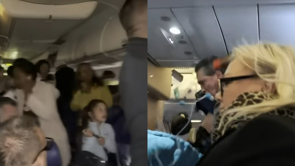 手機爆炸｜手機電池機上爆炸起火冒濃煙 108名乘客緊急逃生 混亂畫面曝光