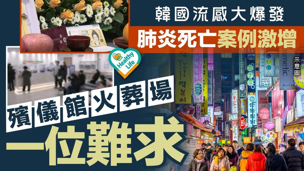 遊韓注意丨韓國流感大爆發肺炎死亡案例激增 殯儀館火葬場一位難求