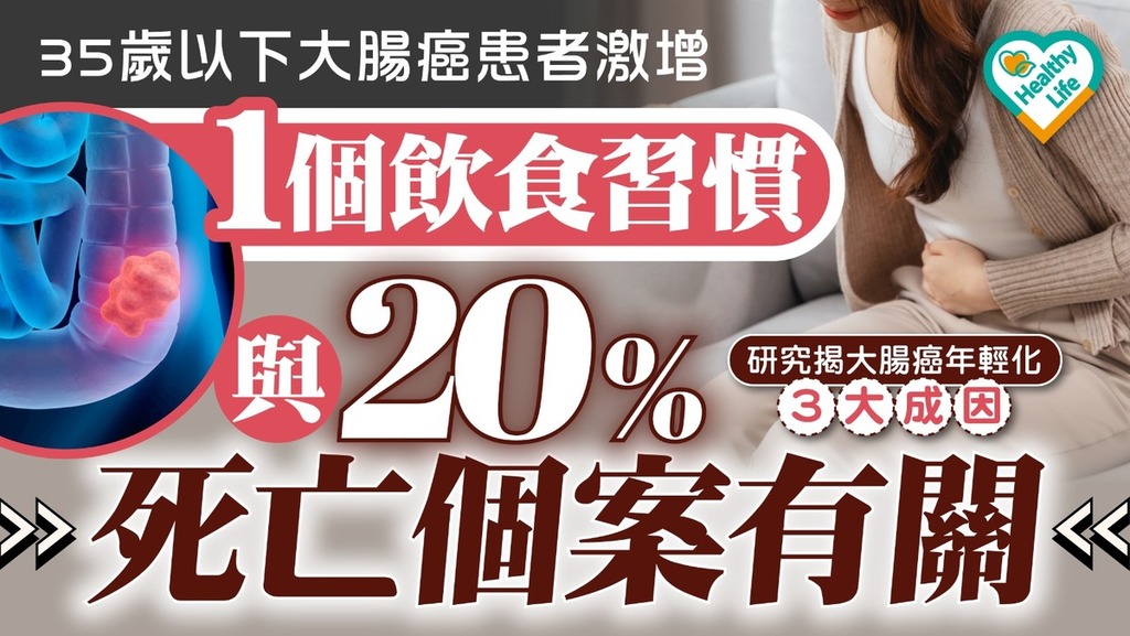 大腸癌丨35歲以下大腸癌患者激增 1個飲食習慣與20%死亡個案有關