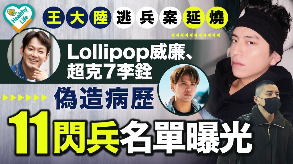 王大陸逃兵案︱Lollipop威廉、超克7李銓涉偽造病歷 11閃兵名單曝光