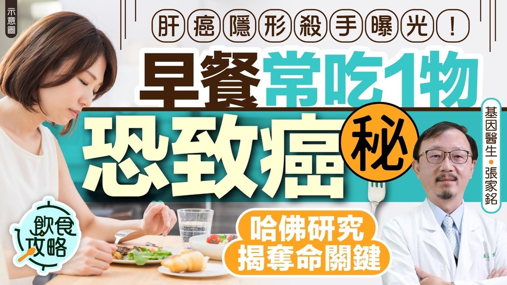 肝癌｜肝癌隱形殺手曝光！哈佛研究揭奪命關鍵 早餐常吃1物恐致癌