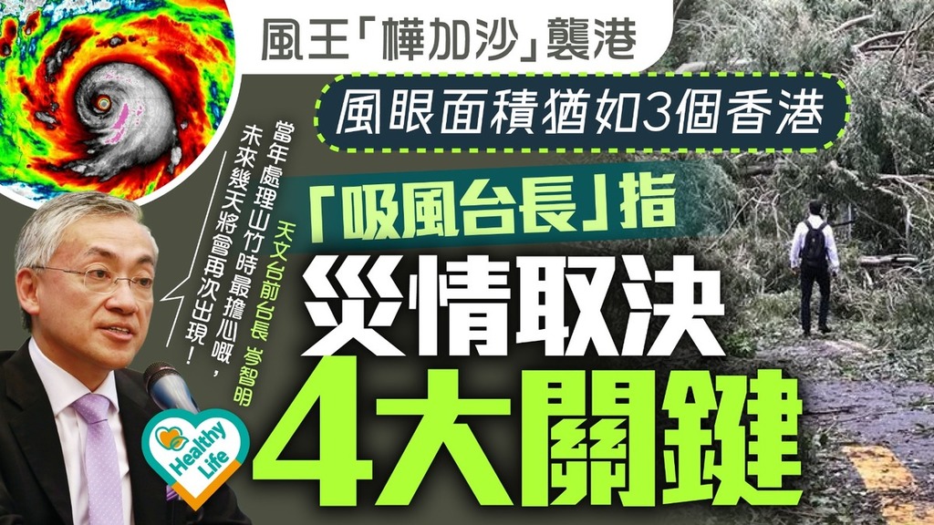 颱風樺加沙︱風王「樺加沙」襲港 風眼面積猶如3個香港 「吸風台長」指災情取決4大關鍵