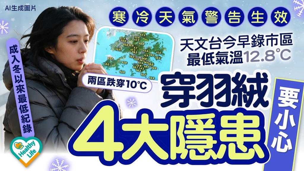 寒流殺到｜寒冷天氣警告生效 天文台今早錄市區最低氣溫12.8°C成入冬以來最低紀錄 兩區跌穿10°C